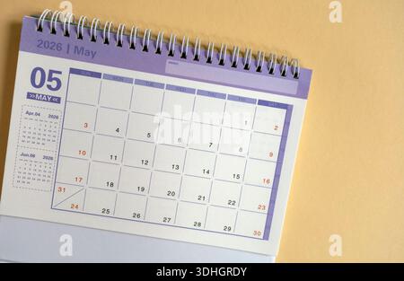 Calendrier de bureau pour juin 2026. Un calendrier de bureau pour la planification, la planification, l'affectation, l'organisation et la gestion de chaque date. Banque D'Images