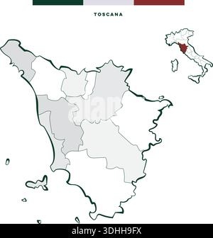 Toscane région en Italie - carte vectorielle Illustration de Vecteur