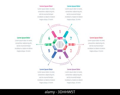 Conception infographique vectorielle avec des icônes. Diagramme de processus, organigramme, graphique d'info, infographies pour concept d'entreprise, bannière de présentations, plan de flux de travail Illustration de Vecteur