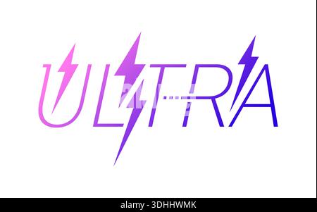 symbole de foudre et mot ultra. logo vector ultra Illustration de Vecteur