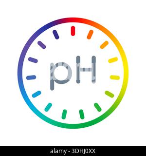 logo ph sur fond blanc. coloré, concept de ph en rond Illustration de Vecteur