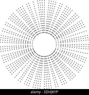 De très longs rayons rayonnent vers l'extérieur à partir de l'espace central vide. Illustration de Vecteur