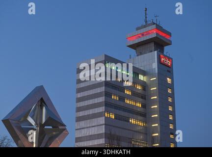 RBB, gratte-ciel, centre de radiodiffusion, Rundfunk Berlin Brandenburg, Masurenallee, Charlottenburg, Berlin, Allemagne Banque D'Images