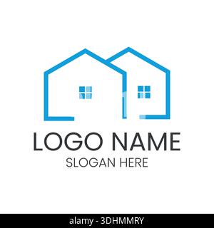 Modèle de logo maison minimaliste. Illustration de Vecteur
