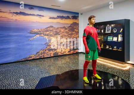Le joueur de football Cristiano Ronaldo statue de cire au CR7 Museu, CR7 Museum, Funchal, Madère, Portugal Banque D'Images