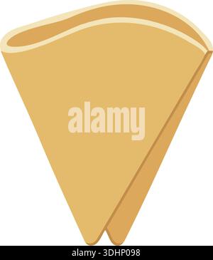 Illustration minimale d'une crêpe pliée en forme de coin triangulaire avec des tons beige doux Illustration de Vecteur