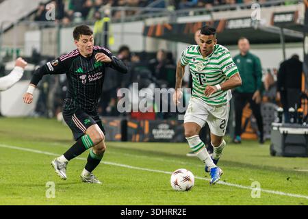 Budapest, Hongrie. 22 janvier 2026. Cadu (20 ans) de Ferencvaros vu lors du match de l'UEFA Europa League entre Ferencvaros et Panathinaikos au Groupama Arena de Budapest. Crédit : Gonzales photo/Alamy Live News Banque D'Images