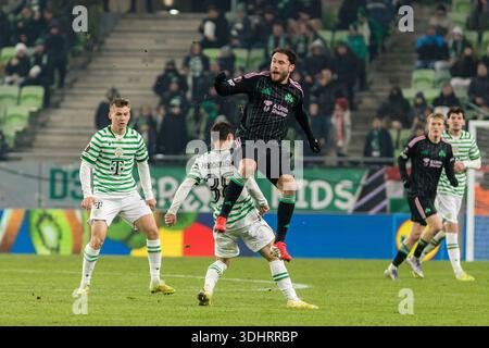 Budapest, Hongrie. 22 janvier 2026. Davide Calabria de Panathinaikos vu lors du match de l'UEFA Europa League entre Ferencvaros et Panathinaikos au Groupama Arena de Budapest. Crédit : Gonzales photo/Alamy Live News Banque D'Images