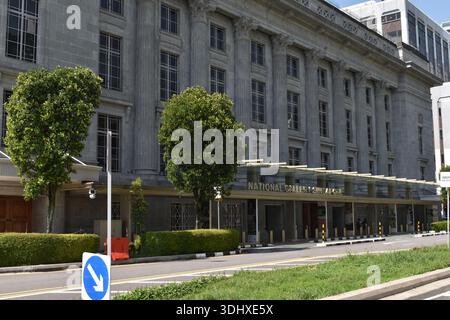 Galerie nationale de Singapour, façade et scène de rue Banque D'Images