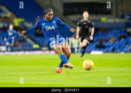 ROYAUME-UNI. 23 janvier 2026. Everton FC v Brighton FC Barclays Super League GOODISON PARK ANGLETERRE - 23 janvier 2026 Toni Payne d'Everton lors du match de Super League féminine Barclays entre Everton FC et Brighton FC au Goodison Park le 23 janvier 2026 à Liverpool, Angleterre. Crédit : ALAN EDWARDS/Alamy Live News Banque D'Images
