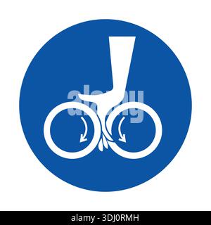 Graphique élégant d'un logo de vélo avec une main et des roues, symbolisant le mouvement et la culture cycliste. Parfait pour promouvoir des modes de vie actifs et o Illustration de Vecteur