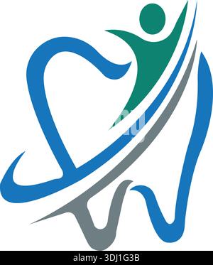 Une combinaison de logos d'une personne ou d'une famille qui forme Teeth Smile Dental logo Template Illustration de Vecteur