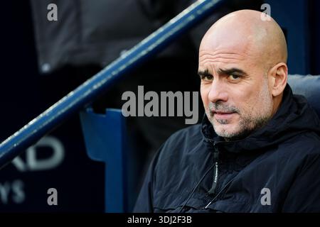L'entraîneur de Manchester City, Pep Guardiola, avant le match de premier League à l'Etihad Stadium, Manchester. Date de la photo : samedi 24 janvier 2026. Banque D'Images