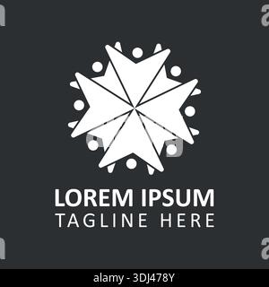 Modèle d'icône de logo de communauté mondiale, vecteur de modèle de logo humain de communauté, conception d'icône de vecteur de groupe familial. Illustration de Vecteur