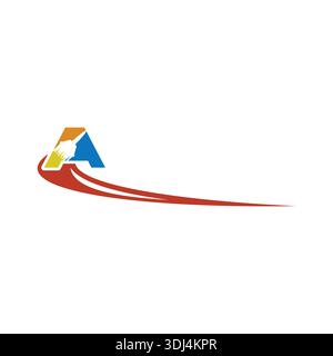 Lettre initiale Une conception d'icône de peinture de maison pour la rénovation de la maison, l'immobilier, la construction, les projets intérieurs et extérieurs, les services immobiliers, mobile Illustration de Vecteur