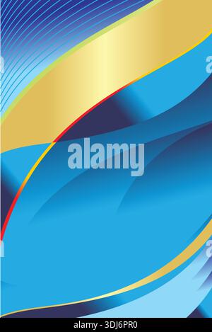 Design de fond de luxe abstrait bleu et or dynamique Illustration de Vecteur