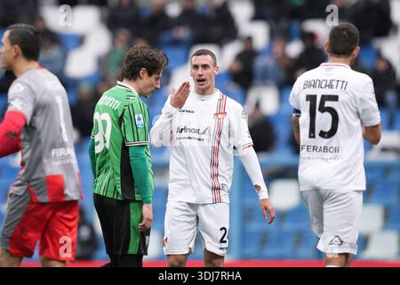 Reggio Emilia, Italie. 25 janvier 2026. Filippo Terracciano de Cremonese réagit lors du match de Sassuolo et Cremonese au stade Mapei Cittˆ del Tricolore à Reggio Emilia, dans le nord de l'Italie - dimanche 25 janvier 2026 - Sport - Football - (photo Massimo Paolone/LaPresse) crédit : LaPresse/Alamy Live News Banque D'Images