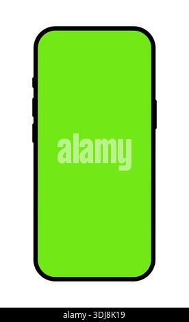Maquette de téléphone intelligent réaliste et de haute qualité pour la présentation ui ou ux. Maquette réaliste de smartphone. Vecteur de téléphone portable avec écran vert isolé sur Illustration de Vecteur