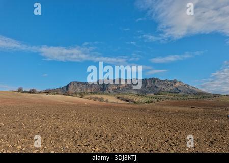 Vue sur la réserve naturelle El Torcal de Antequera, Andalousie, Espagne Banque D'Images