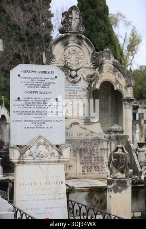 Tombeau et mémorial de Giuseppe Garibaldi dans le cimetière historique cimetière du Château de Nice, Nice, département des Alpes-Maritimes, Provence-Alpes Cote d Banque D'Images