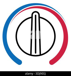 Icône de commande de température du système CVC avec symbole rouge bleu sur le cadran de climatisation Illustration de Vecteur