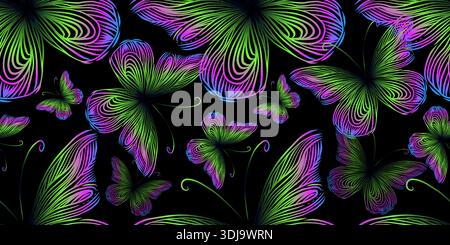 Fond de papillon sans couture. Dessiné à la main. Pas ai, illustration vectorielle. Illustration de Vecteur