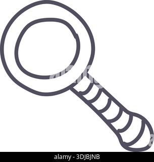 Élément d'icône de recherche gris foncé. Illustration de style gribouillage d'interface ai Illustration de Vecteur