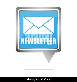 Icône enveloppe de newsletter. Élément de symbole de message. Panneau de communication postale. Illustration d'e-mail vectoriel. Illustration de Vecteur