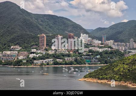 Vue du port d'Aberdeen AP Lei, Hong Kong, Chine Banque D'Images