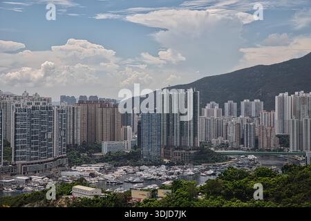 Vue du port d'Aberdeen AP Lei, Hong Kong, Chine Banque D'Images