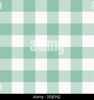 Motif aquarelle sans couture avec carrés à carreaux verts et blancs doux. Design peint à la main avec une sensation fraîche et naturelle, idéal pour le décor printanier, texti Banque D'Images