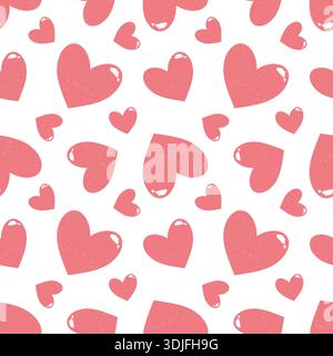 Le motif tramé sans couture de coeurs roses est parfait pour la Saint-Valentin, les célébrations romantiques, les cartes de vœux, l'impression et plus encore. Banque D'Images
