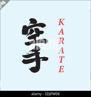 Japon kanji hiéroglyphe sur dogi, kimono. KARATE-DO traduit. Vecteur, EPS. Illustration de Vecteur