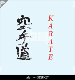 Japon kanji hiéroglyphe sur dogi, kimono. KARATÉ traduit. Vecteur, EPS. Illustration de Vecteur