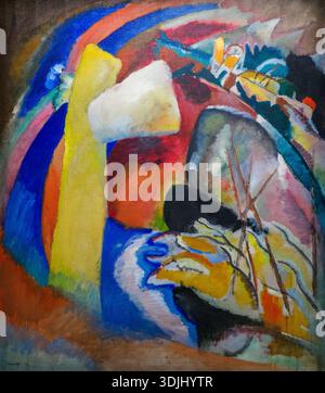 Etude à partir de la peinture à forme blanche (1913) de Wassily Kandinsky (1866 - 1944) - huile sur toile Banque D'Images