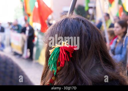 Rome, Italie. 27 janvier 2026. Une manifestation à Rome organisée par la communauté kurde en soutien à Rojava Credit : Independent photo Agency/Alamy Live News Banque D'Images