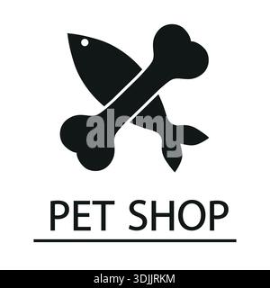 Concept de panneau de rue. Des trucs pour animaux de compagnie. Logo pour animalerie, clinique vétérinaire, abri pour animaux, conçu dans des lignes de style moderne. Illustration de Vecteur