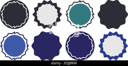 Ensemble de formes de cercle de badges décoratifs. Eléments style étiquette vintage. Illustration de Vecteur