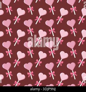 Sucettes coeur motif Saint-Valentin Illustration de Vecteur