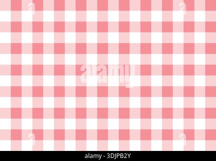 Motif à carreaux Vichy rose sans couture avec carrés pastel doux. Style vectoriel plat propre. Parfait pour les textiles, les impressions de tissu, les papiers peints, le papier d'emballage, les arrière-plans, et de jolis projets de conception Illustration de Vecteur
