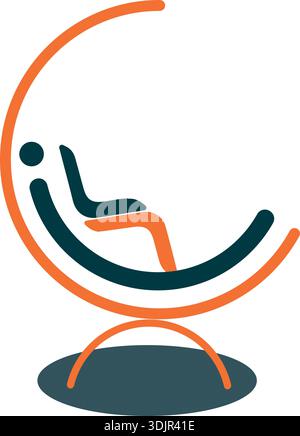 Modèle de conception de logo de vecteur d'icône de chaise vecteur gratuit Illustration de Vecteur