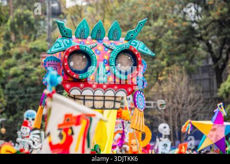 Jour de la parade des morts à Mexico. Banque D'Images