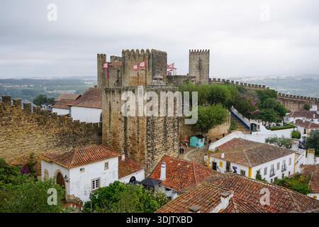 Château de Óbidos, Portugal Banque D'Images
