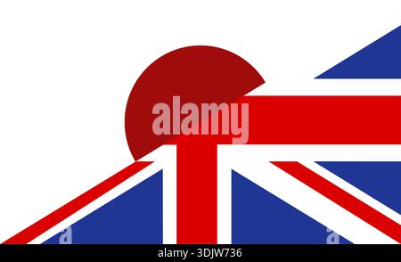 Très grande taille moitié Royaume-uni moitié drapeau japon Banque D'Images