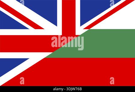 Très grande taille moitié Royaume-uni moitié drapeau bulgarie Banque D'Images