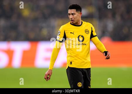 DORTMUND, ALLEMAGNE - JANVIER 28 : Jobe Bellingham, du Borussia Dortmund, regarde le match MD8 de l'UEFA Champions League 2025/26 entre le Borussia Dortmund et le FC Internazionale Milano au BVB Stadion Dortmund le 28 janvier 2026 à Dortmund, Allemagne. (Photo de René Nijhuis) Banque D'Images