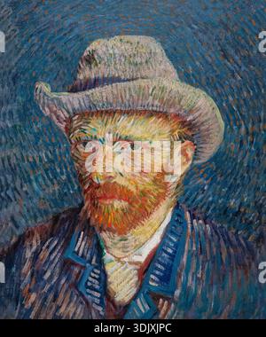 Autoportrait avec chapeau de feutre gris, Vincent van Gogh, 1887 Banque D'Images