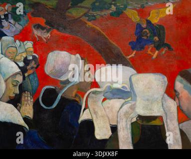 Vision du Sermon, lutte Jacob avec l'Ange, Paul Gauguin, 1888 Banque D'Images