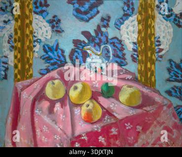 Nature morte aux pommes sur une nappe rose, Henri Matisse, 1924 Banque D'Images