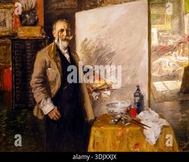 Autoportrait au studio de la 4e Avenue, William Merritt Chase, 1916 Banque D'Images